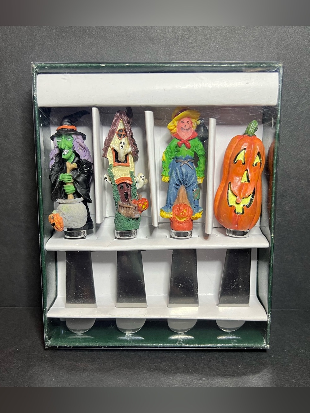 VTG Fox Run Set of Halloween Witch, Haunted House, Scarecrow & Pumpkin Spreaders